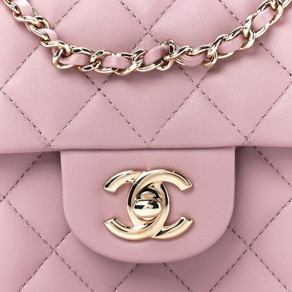 Chanel Lambskin Quilted Mini Top Handle Rectangular Flap Light Pink 9 of 11