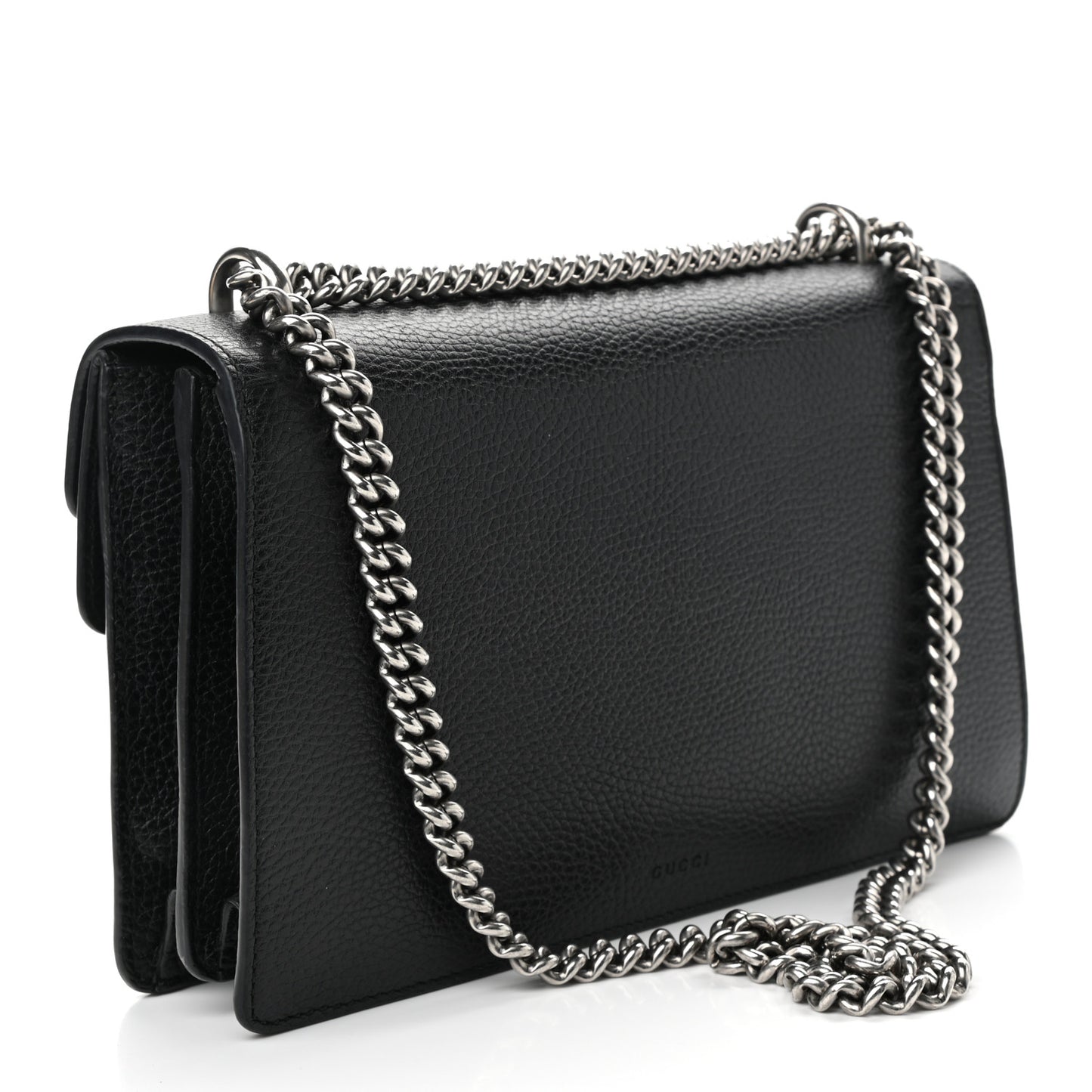 Pebbled Calfskin Small Dionysus Shoulder Bag Black