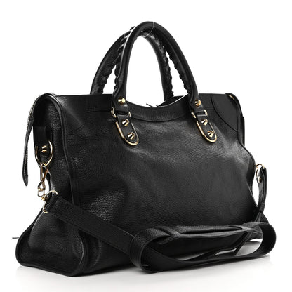 Balenciaga Chevre Gold Metallic Edge Hardware City Black 3 of 9