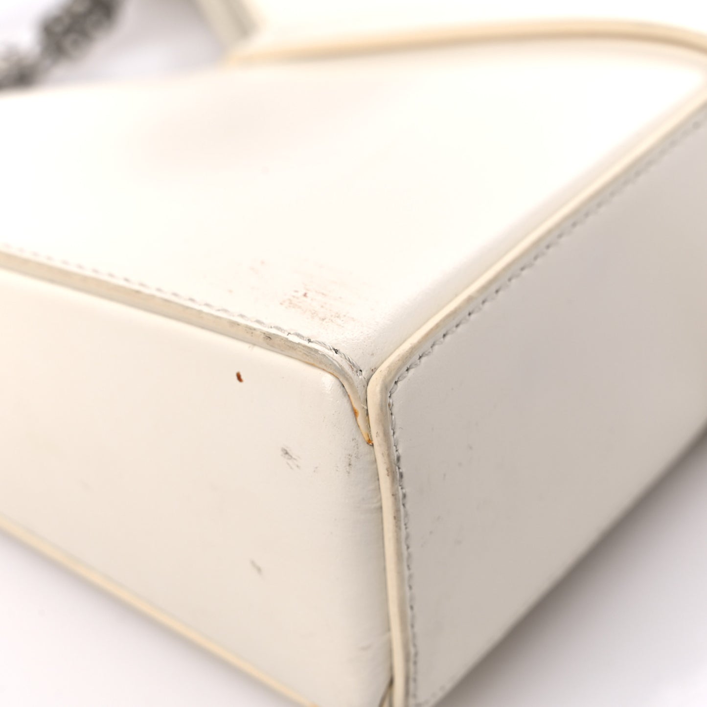 Box Calfskin Mini Cut Out Shoulder Bag Ivory