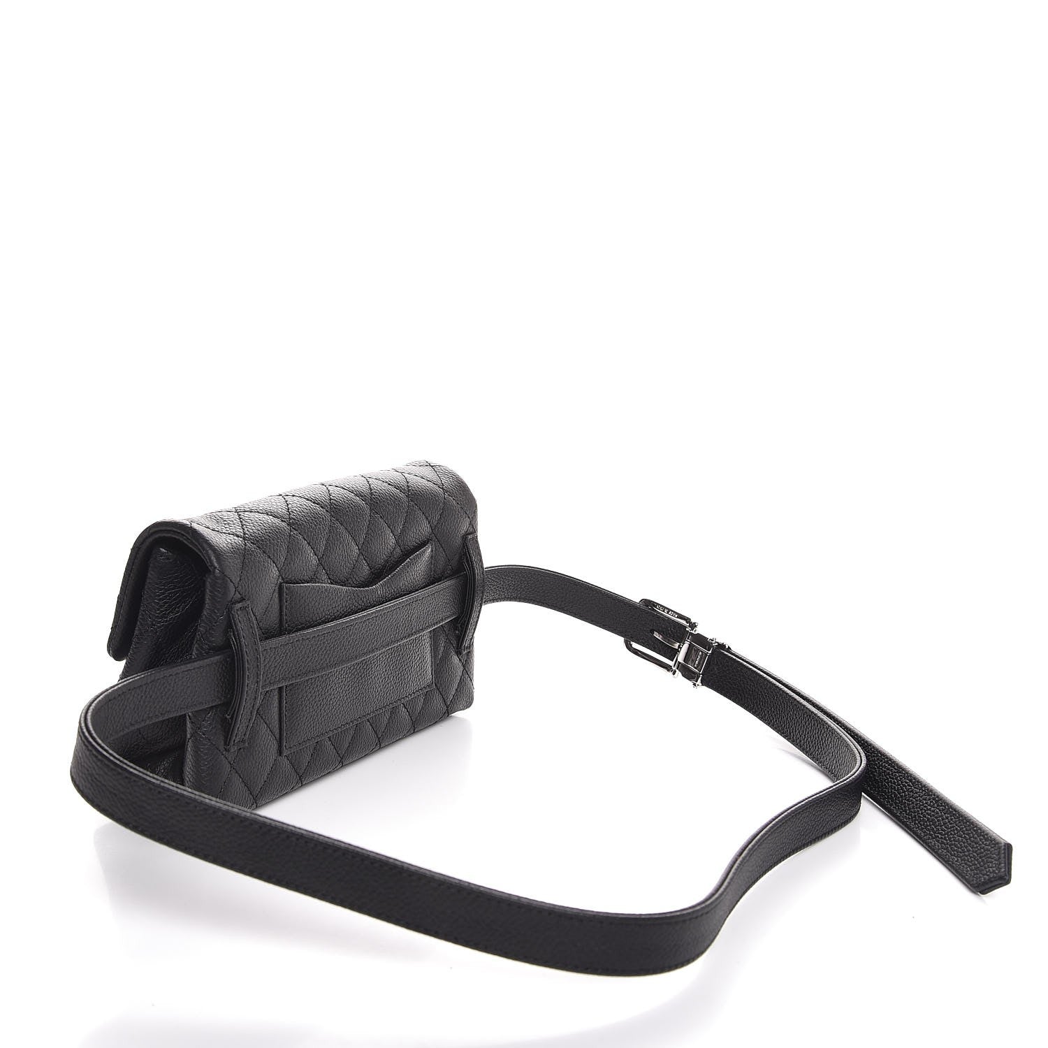 Chanel Grained Calfskin Quilted 2.55 Reissue Flap Belt Bag Clutch Black 3 of 8