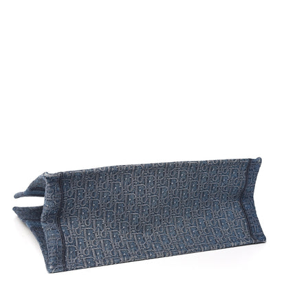 Christian Dior Oblique Denim Book Tote Denim Blue 3 of 8