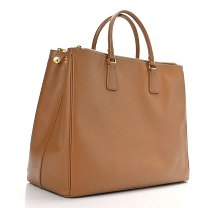 Prada Saffiano Lux Extra Large Galleria Double Zip Tote Caramel 2 of 10