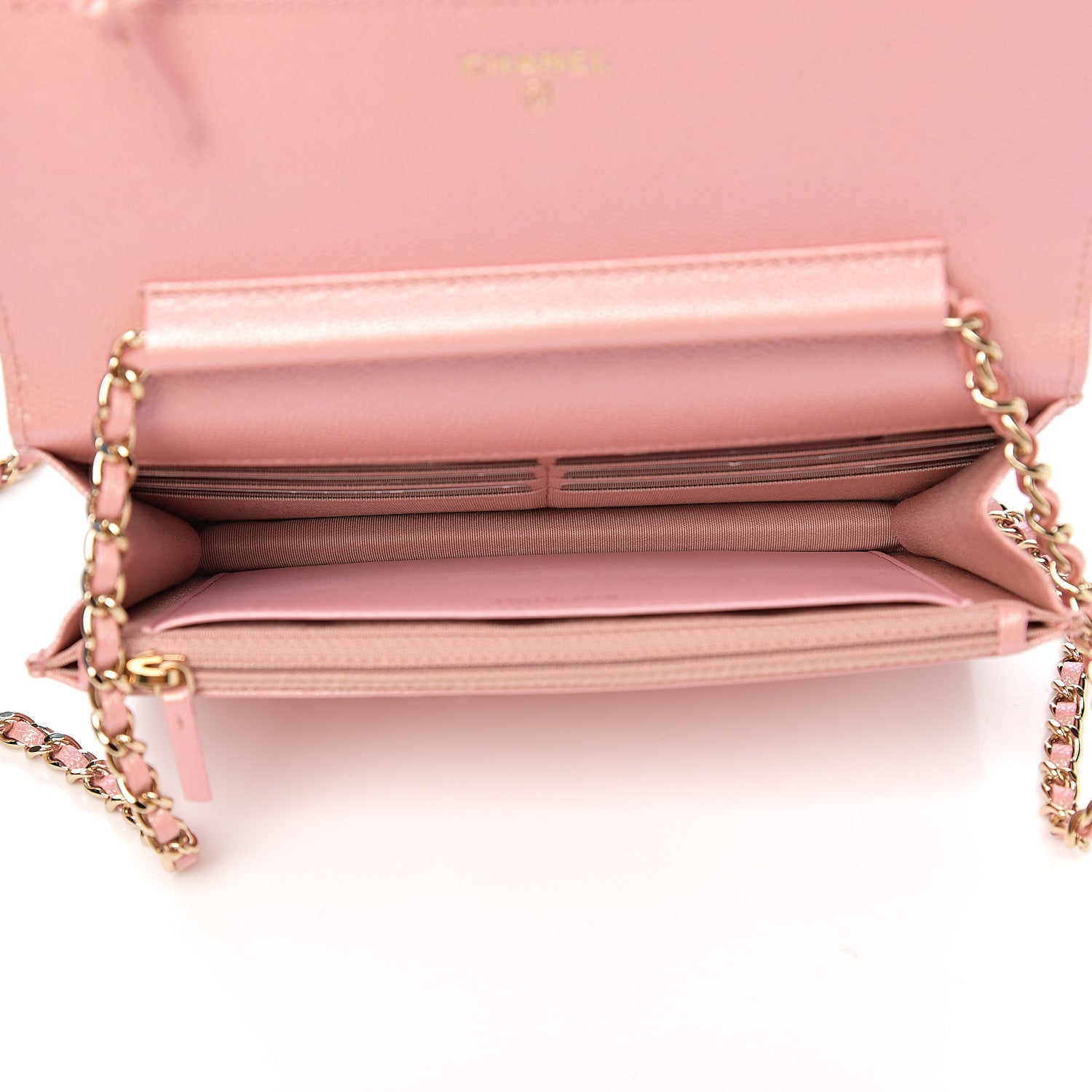 Chanel Iridescent Caviar Quilted Wallet on Chain WOC Pink 4 of 11
