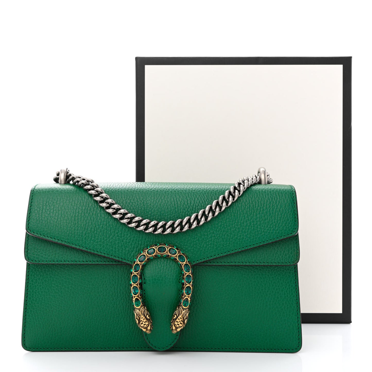 Pebbled Calfskin Small Dionysus Shoulder Bag Emerald