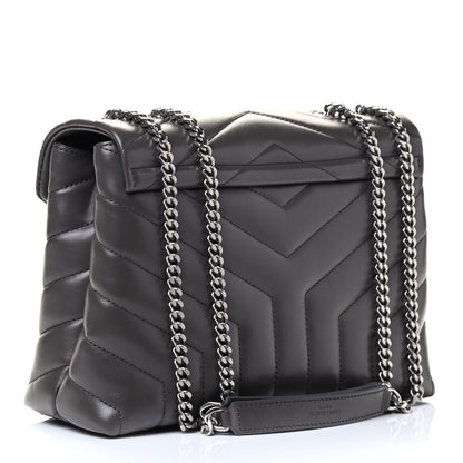 Saint Laurent Calfskin Y Quilted Monogram Small Loulou Chain Satchel Earth 2 of 4