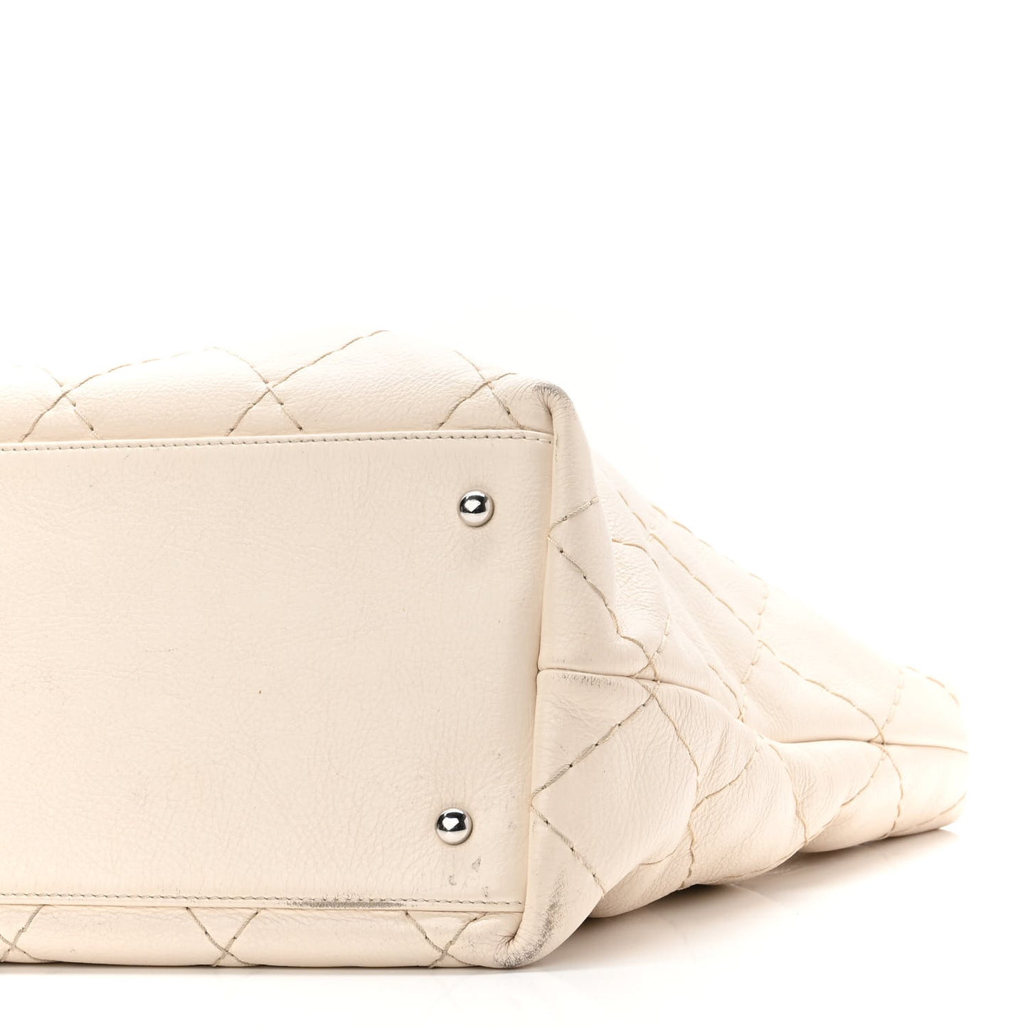 Glazed Calfskin Large On The Road Tote Beige Clair