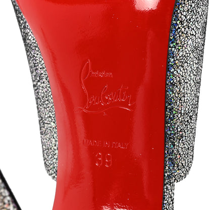 Christian Louboutin Nappa Mica PVC Glitter Predumule 100 Pumps 39 Silver 7 of 9