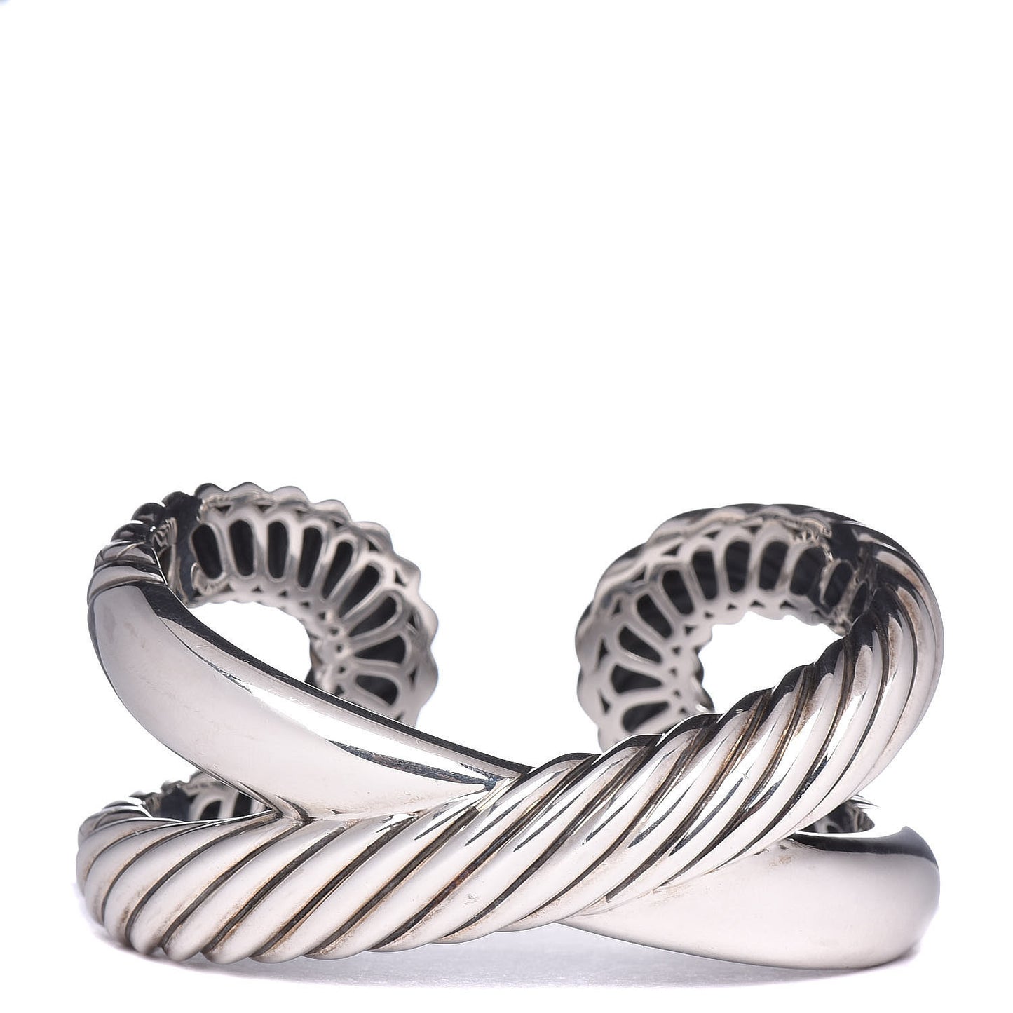 Sterling Silver 18K Yellow Gold Crossover Cuff Bracelet