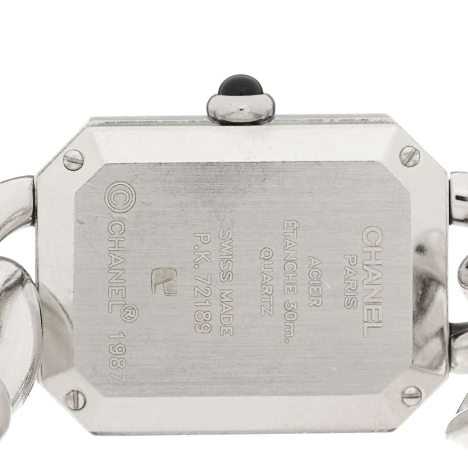 Chanel Stainless Steel 20mm Chain Premiere Quartz Watch Black 4 of 4