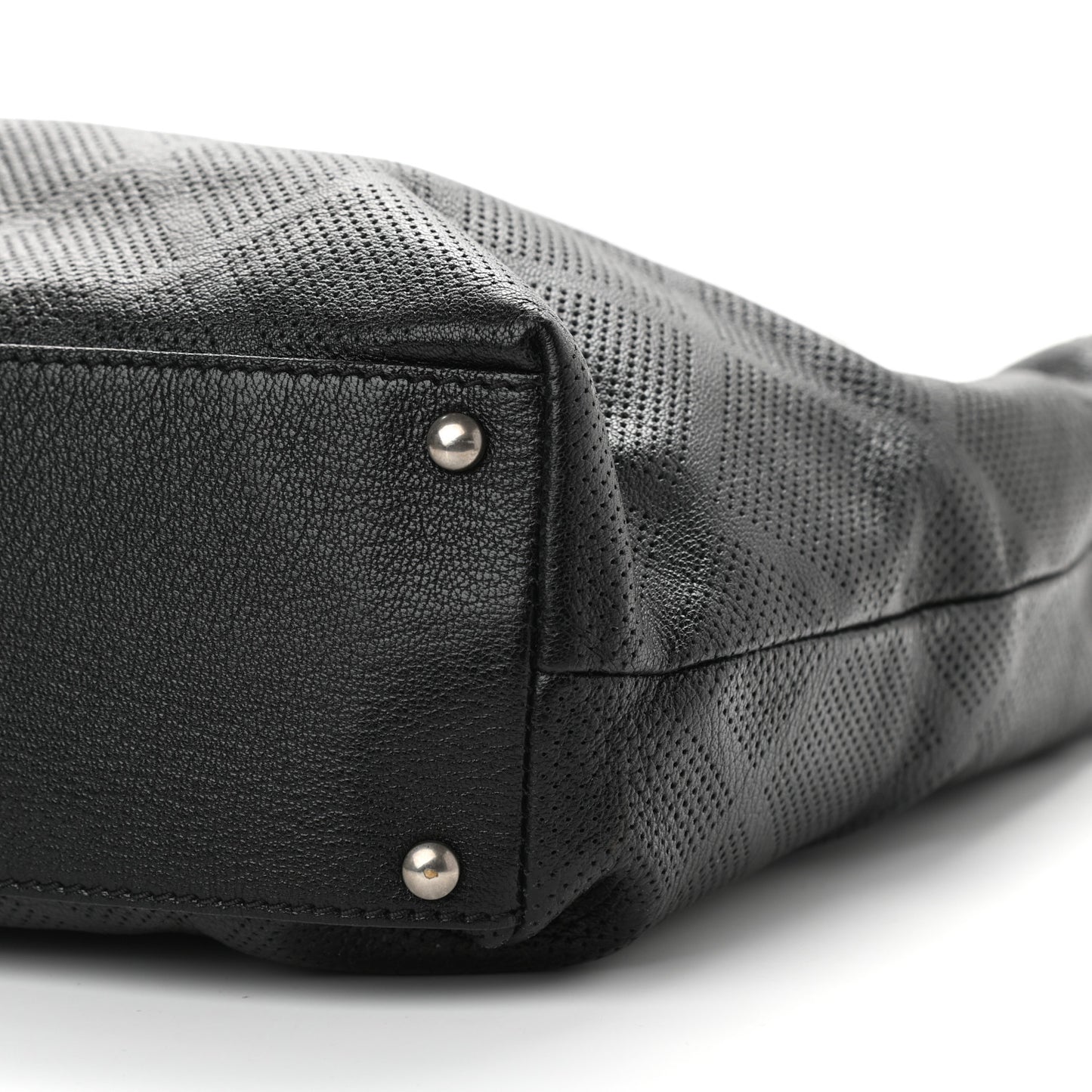 Goatskin Perforated Large CC Tote Black