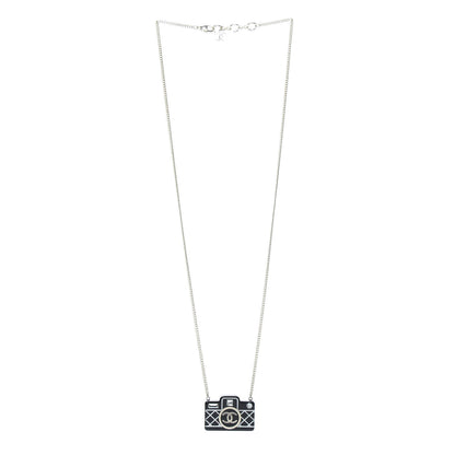 Chanel Resin Camera CC Necklace Black Gold 4 of 5
