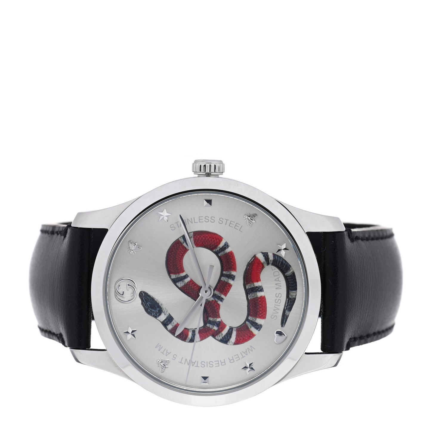 Stainless Steel Calfskin 38mm G-Timeless Snake Quartz Watch