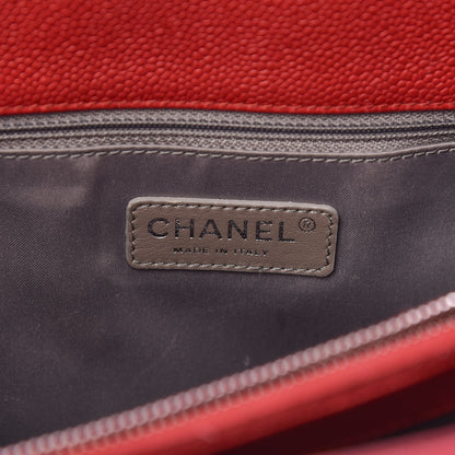 Chanel Caviar Quilted Grand Shopping Tote GST Red 6 of 16