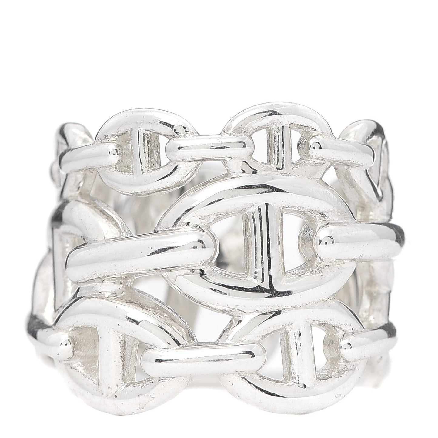 Sterling Silver GM Chaine d'Ancre Enchainee Band Ring 54 6.75