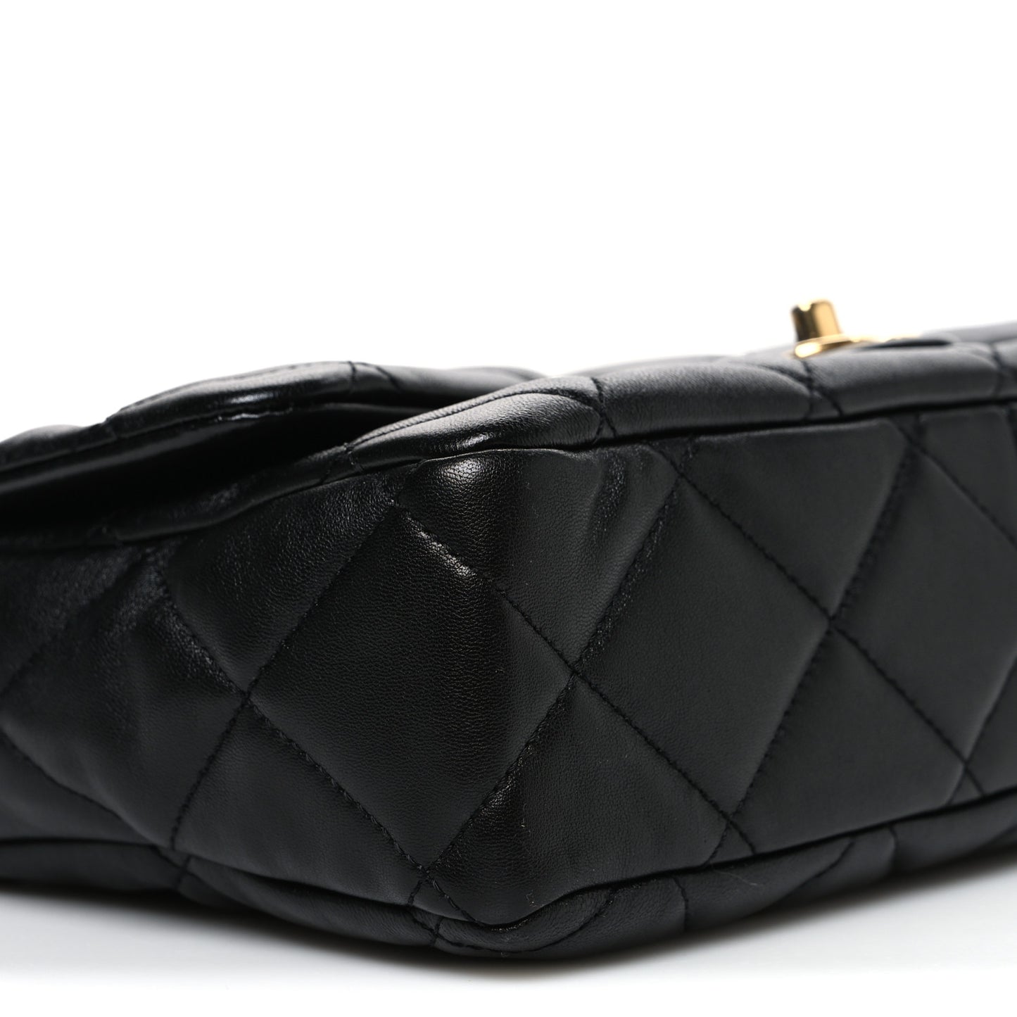 Lambskin Quilted Large CC Funky Town Flap Black