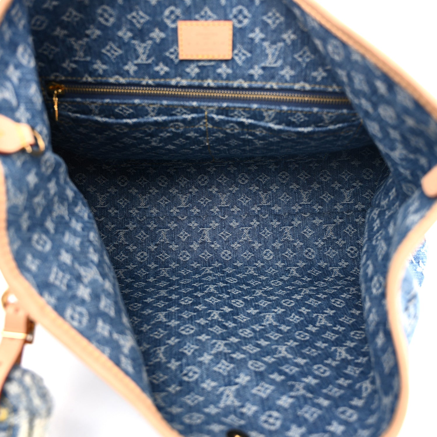 Louis Vuitton Monogram Denim CarryAll MM Blue 6 of 12