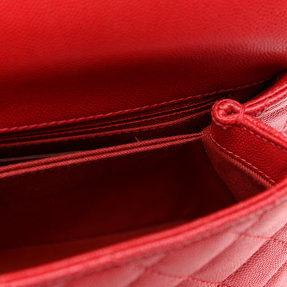 Chanel Caviar Quilted Mini Coco Handle Flap Dark Red 10 of 10