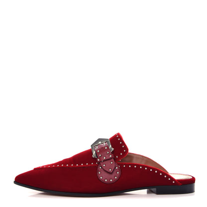 Givenchy Velvet Studded Elegant Loafer Mule 39 Rouge Fonce 1 of 11