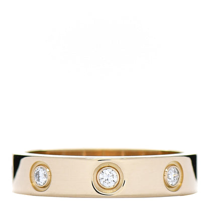 Cartier 18K Yellow Gold 8 Diamond 4mm LOVE Wedding Band Ring 48 4.5 3 of 5