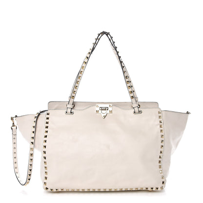 Valentino Garavani Vitello Medium Rockstud Tote Ivory 1 of 10
