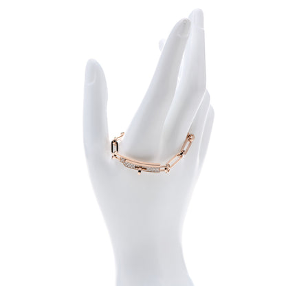 Hermes 18K Rose Gold Diamond Pave PM Kelly Chaine Bracelet ST 2 of 7