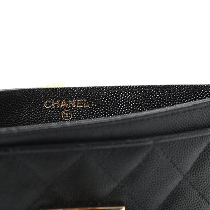 Chanel Caviar Quilted CC Strap Pouch Black 5 of 7