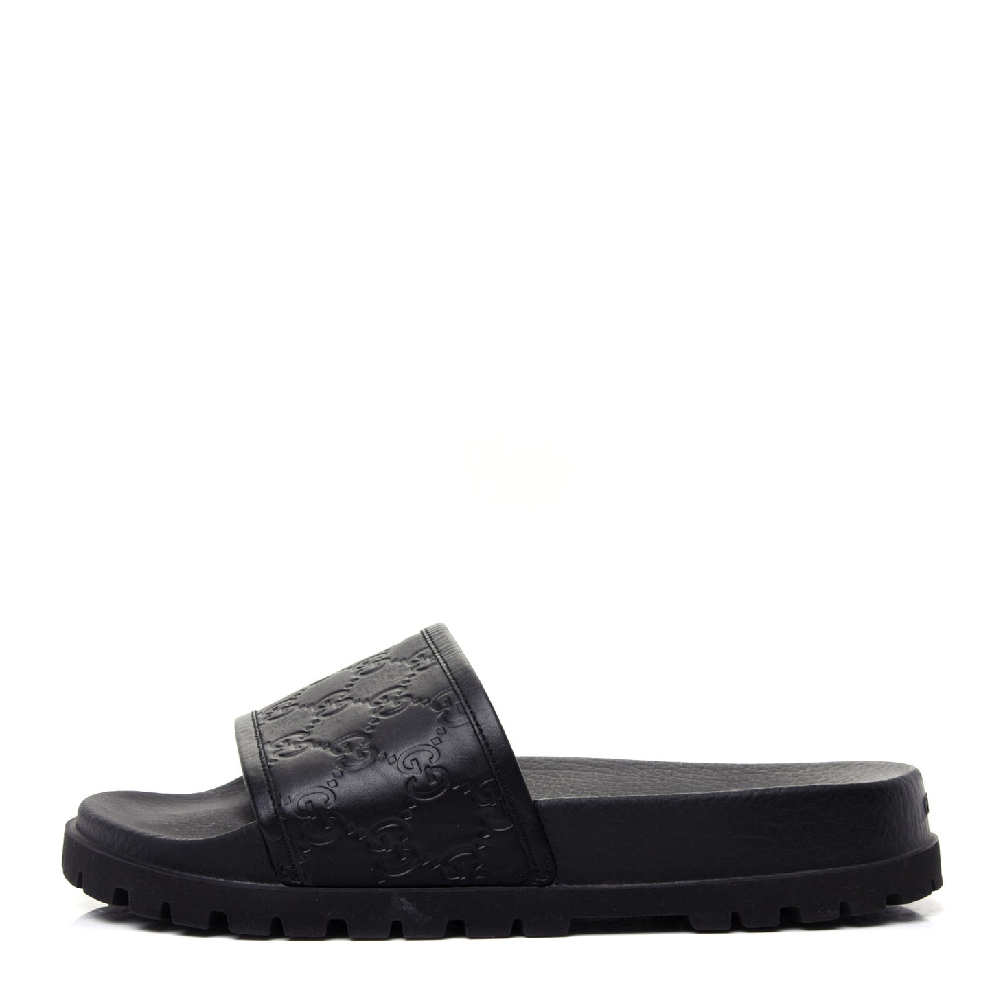 Guccissima Mens Lug Sole Slide Sandals 7 Black