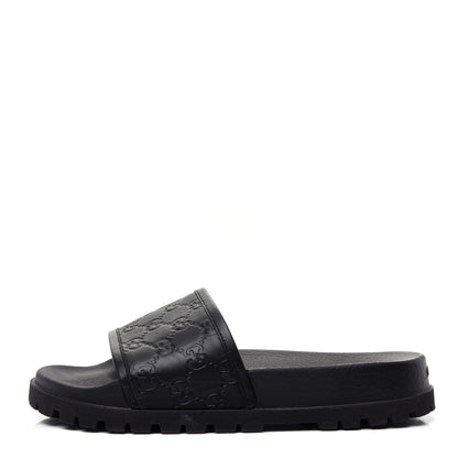 Gucci Guccissima Mens Lug Sole Slide Sandals 7 Black 1 of 8