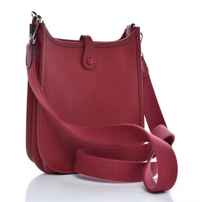 Hermes Taurillon Clemence Evelyne TPM Rouge Grenat 3 of 8