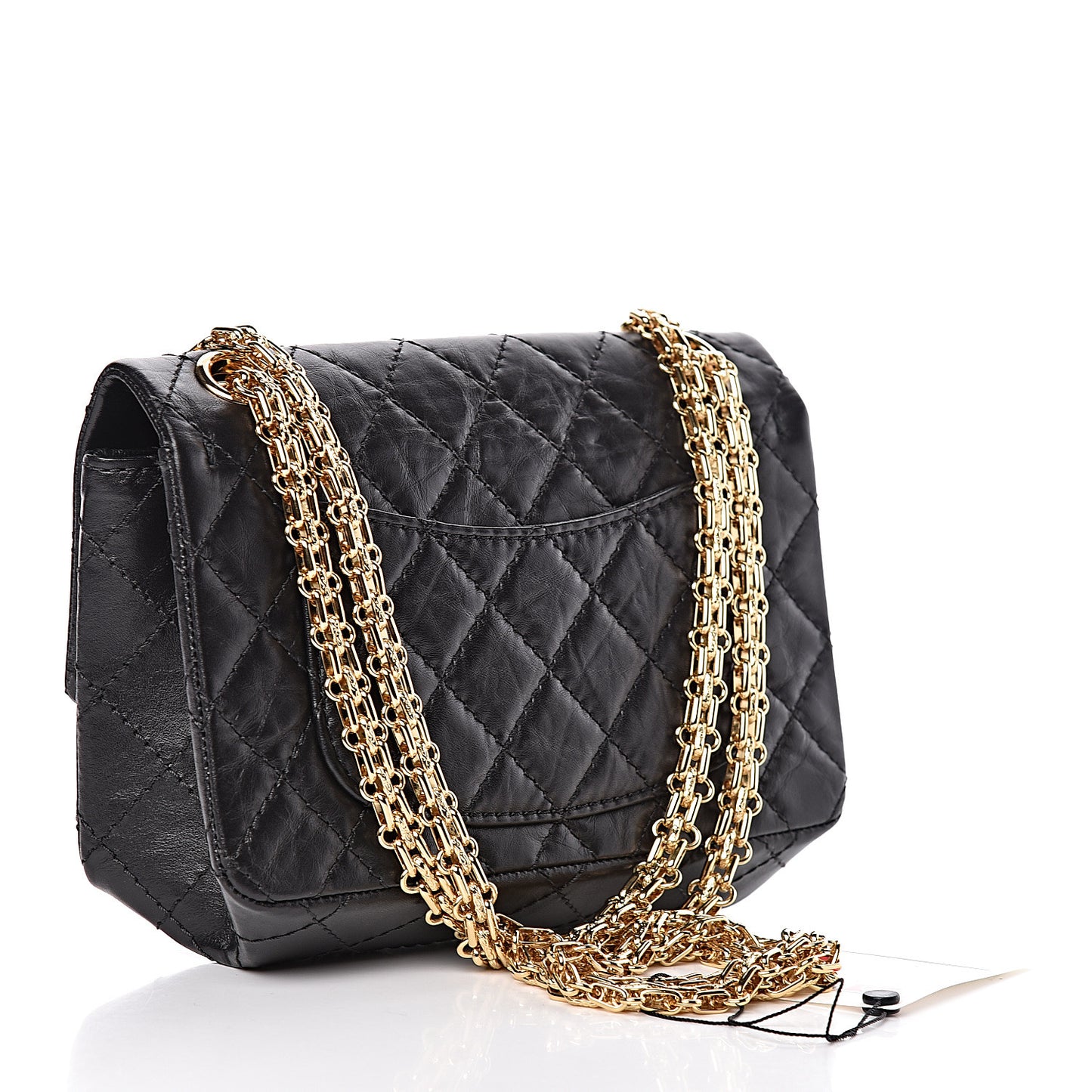 Aged Calfskin Quilted 2.55 Reissue Mini Flap Black