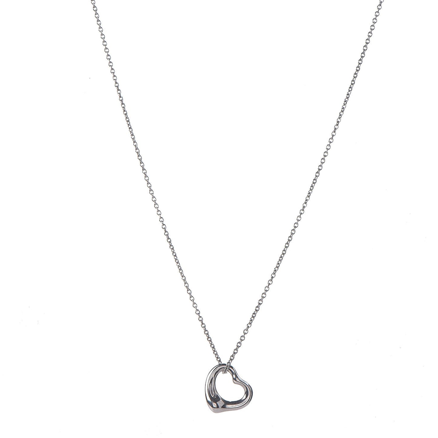 Platinum Elsa Peretti Open Heart Pendant Necklace