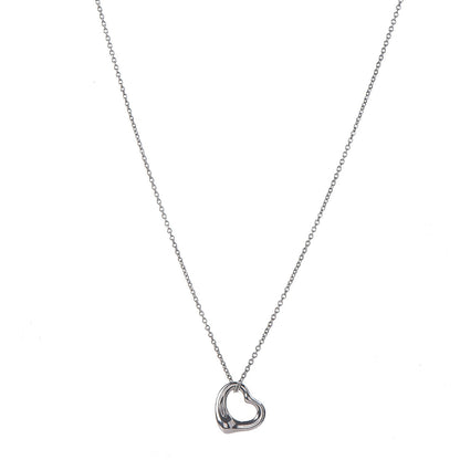 Tiffany Platinum Elsa Peretti Open Heart Pendant Necklace 1 of 10
