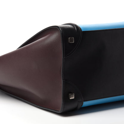 Celine Smooth Calfskin Mini Tri-Color Luggage Turquoise 6 of 12