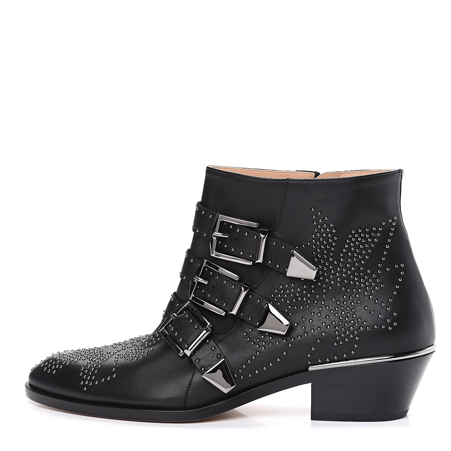 Nappa Sheepskin Studded Susanna Ankle Boots 37.5 Black