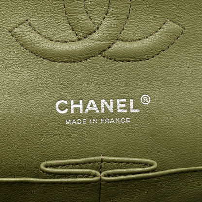 Chanel Striated Patent Quilted Medium Double Flap Green 6 of 11