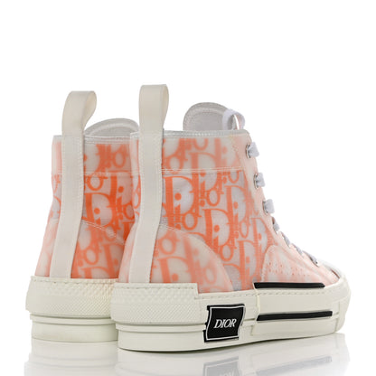 Christian Dior Technical Canvas Oblique Mens B23 High Top Sneakers 37 Orange White 4 of 9