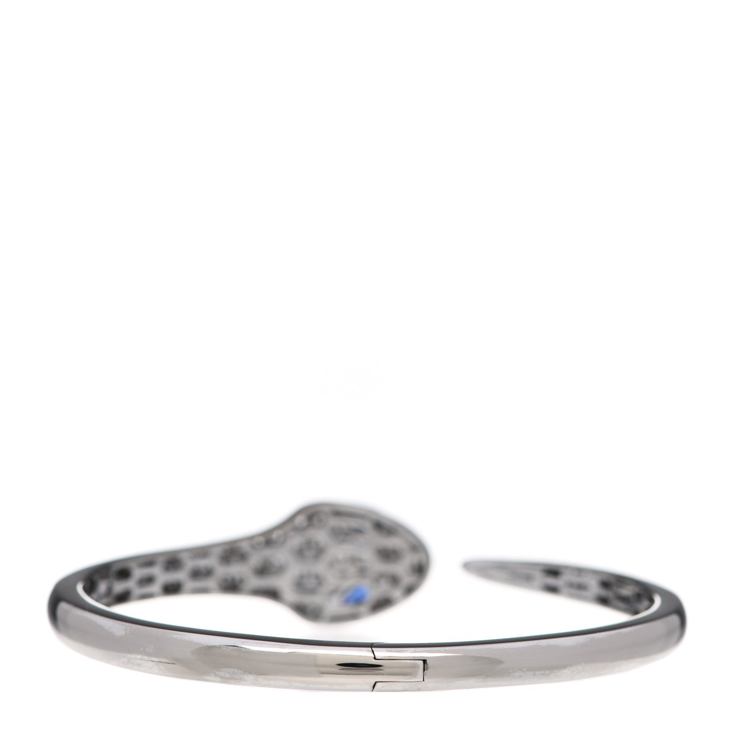 18K White Gold Diamond Blue Sapphire Serpent Bracelet S