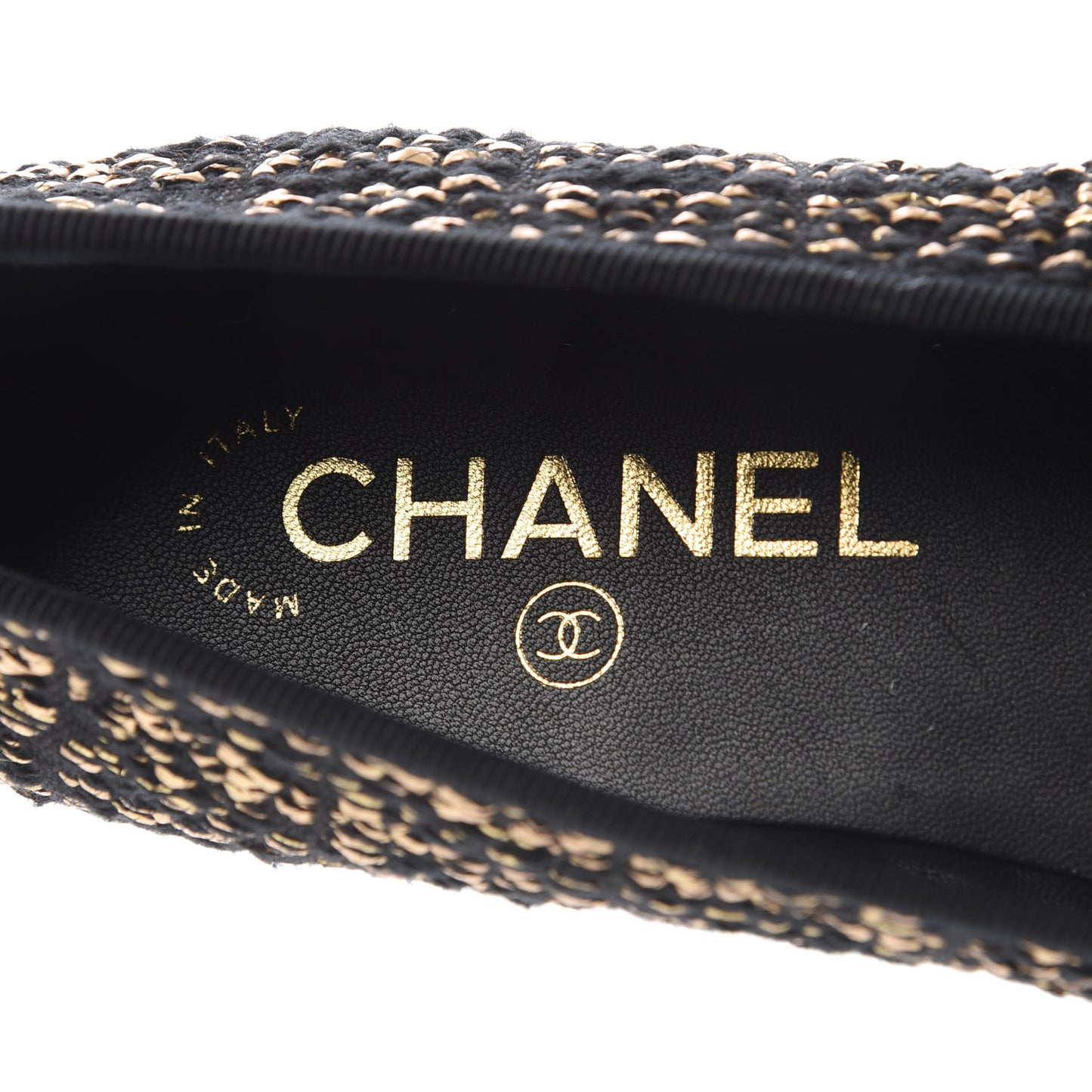 Tweed Flannel Cap Toe Ballerina Flats 39