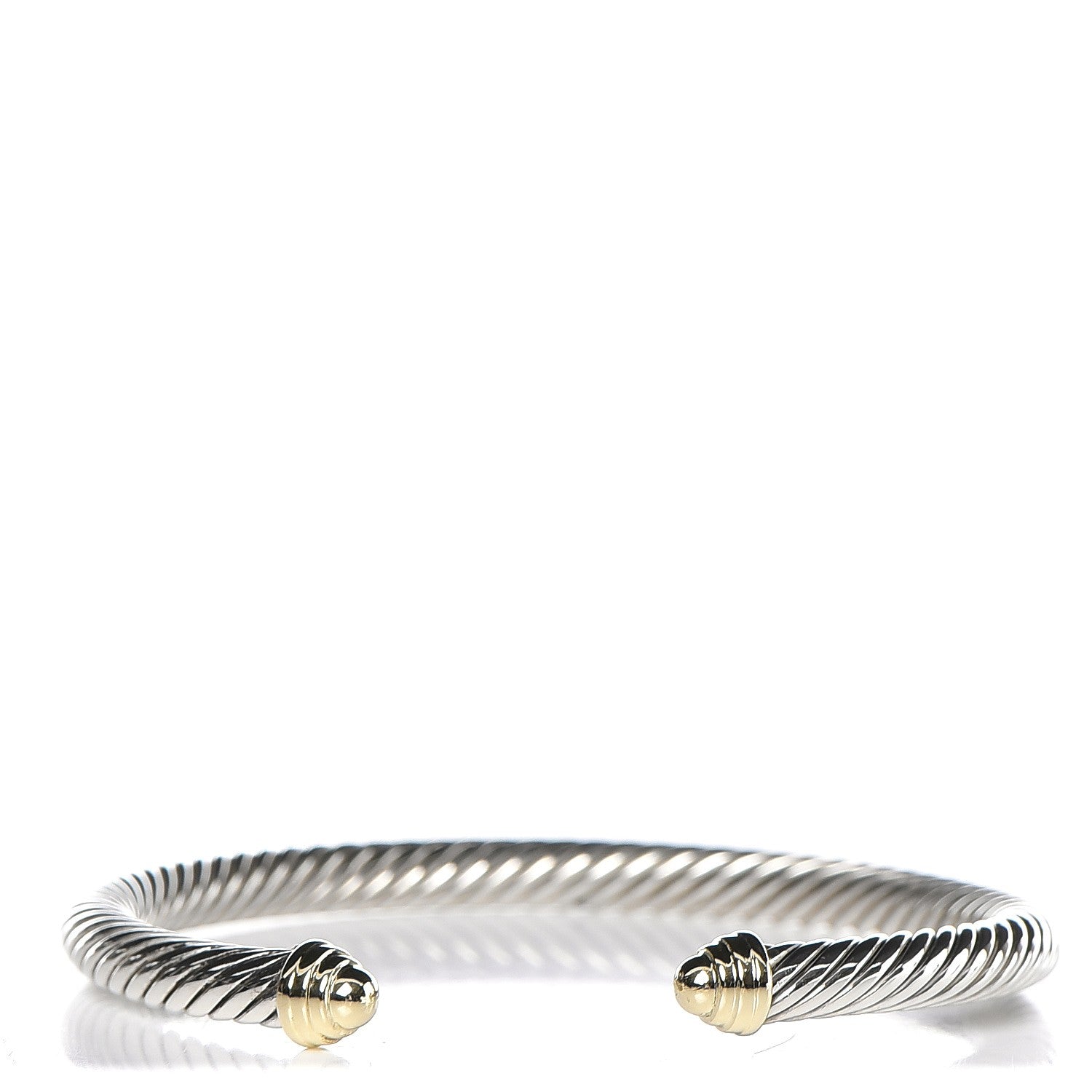 David Yurman Sterling Silver 14K Yellow Gold 5mm Cable Classics Bracelet 1 of 4