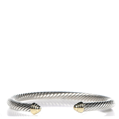 David Yurman Sterling Silver 14K Yellow Gold 5mm Cable Classics Bracelet 1 of 4