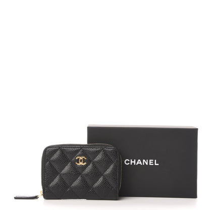 Chanel Caviar Quilted Zip Coin Purse Black 8 of 8