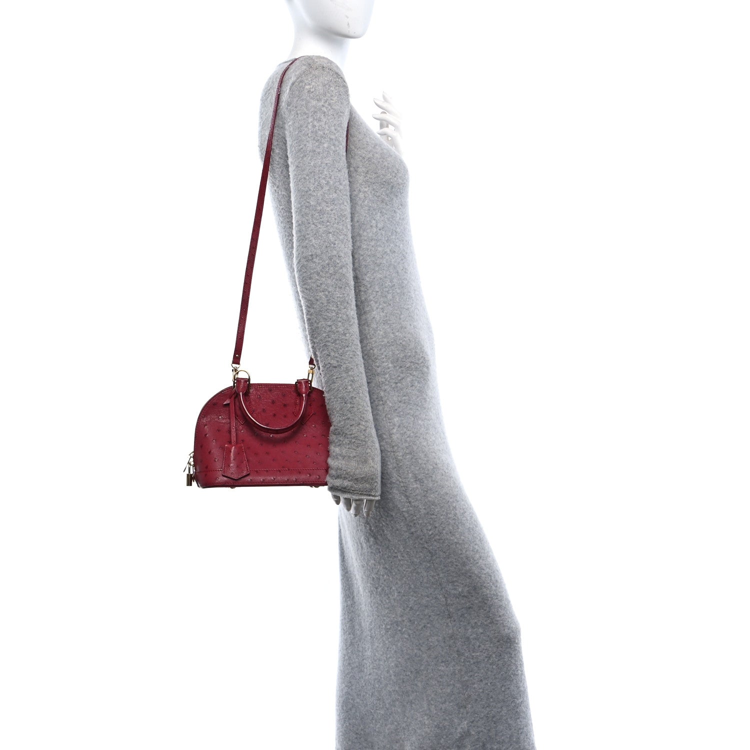 Louis Vuitton Ostrich Alma BB Fuchsia 2 of 9