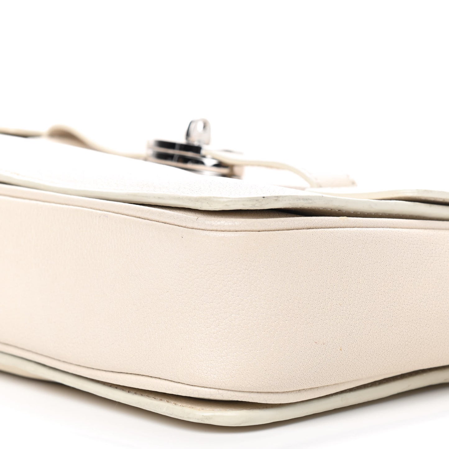 Shiny Goatskin Bayswater Shoulder Bag White