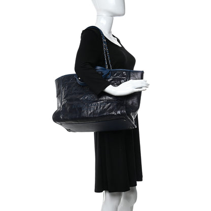 Chanel Glazed Calfskin Medium Deauville Tote Blue 2 of 10