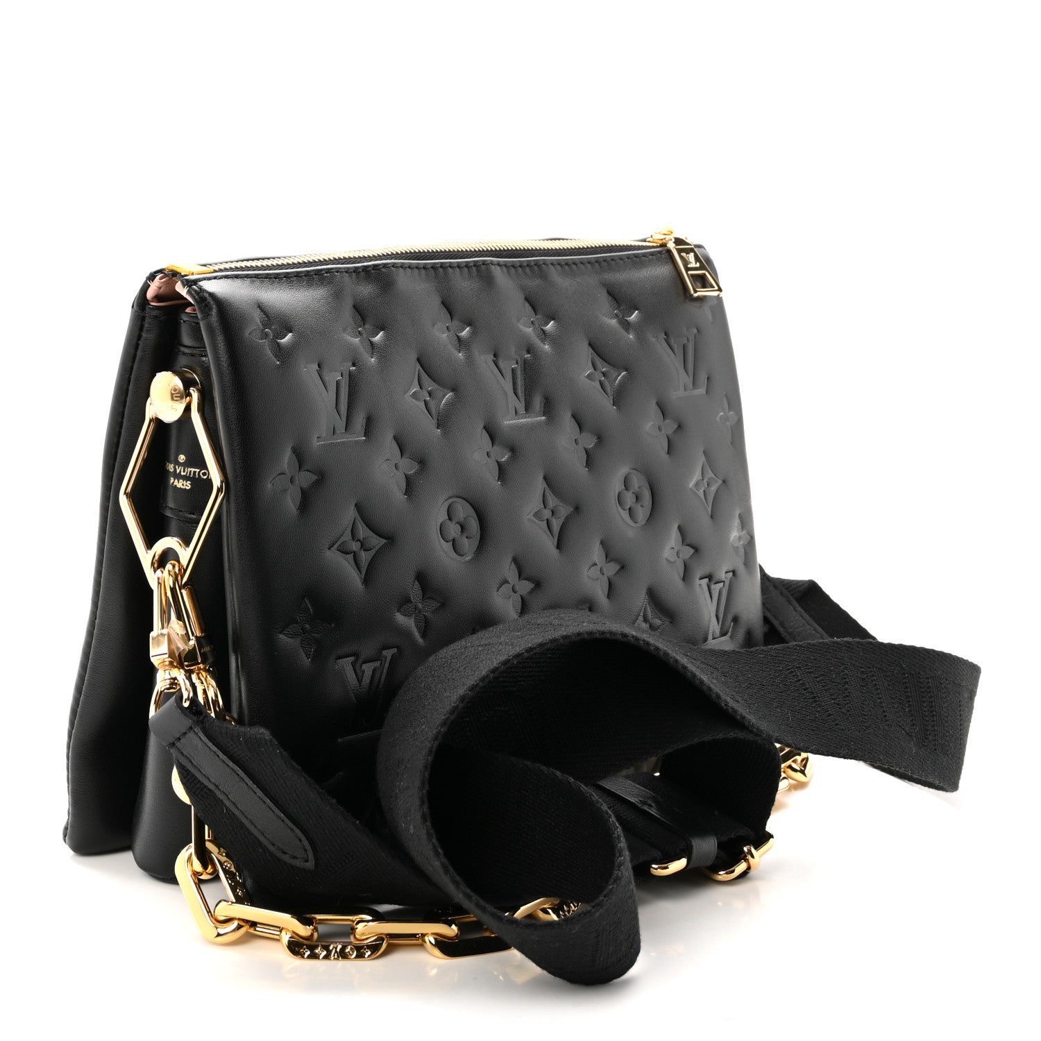 Louis Vuitton Lambskin Embossed Monogram Coussin PM Black 2 of 8