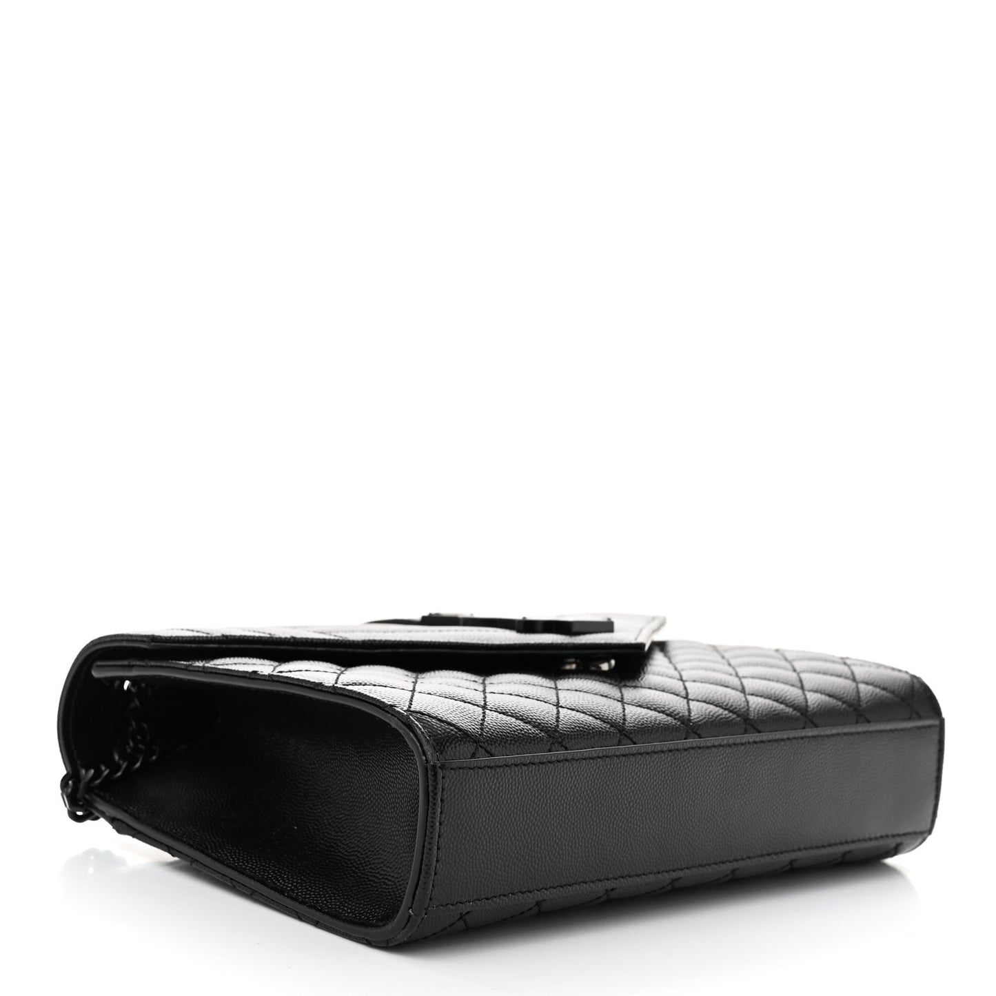 Grain De Poudre Textured Mixed Matelasse Triquilt Medium Monogram Monochrome Satchel Black