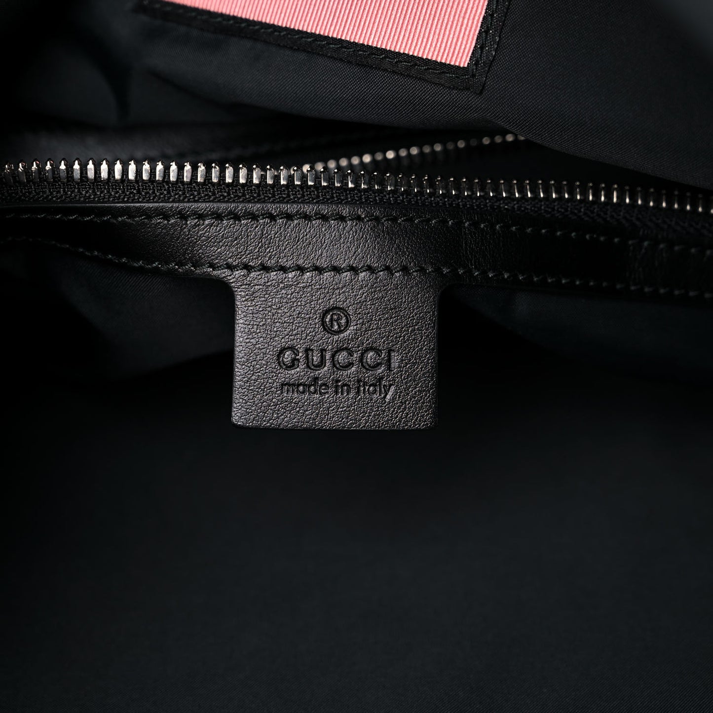 Calfskin Small GucciGhost Drawstring Backpack Black