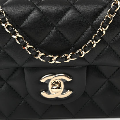 Chanel Lambskin Quilted Mini Top Handle Rectangular Flap Black 8 of 11