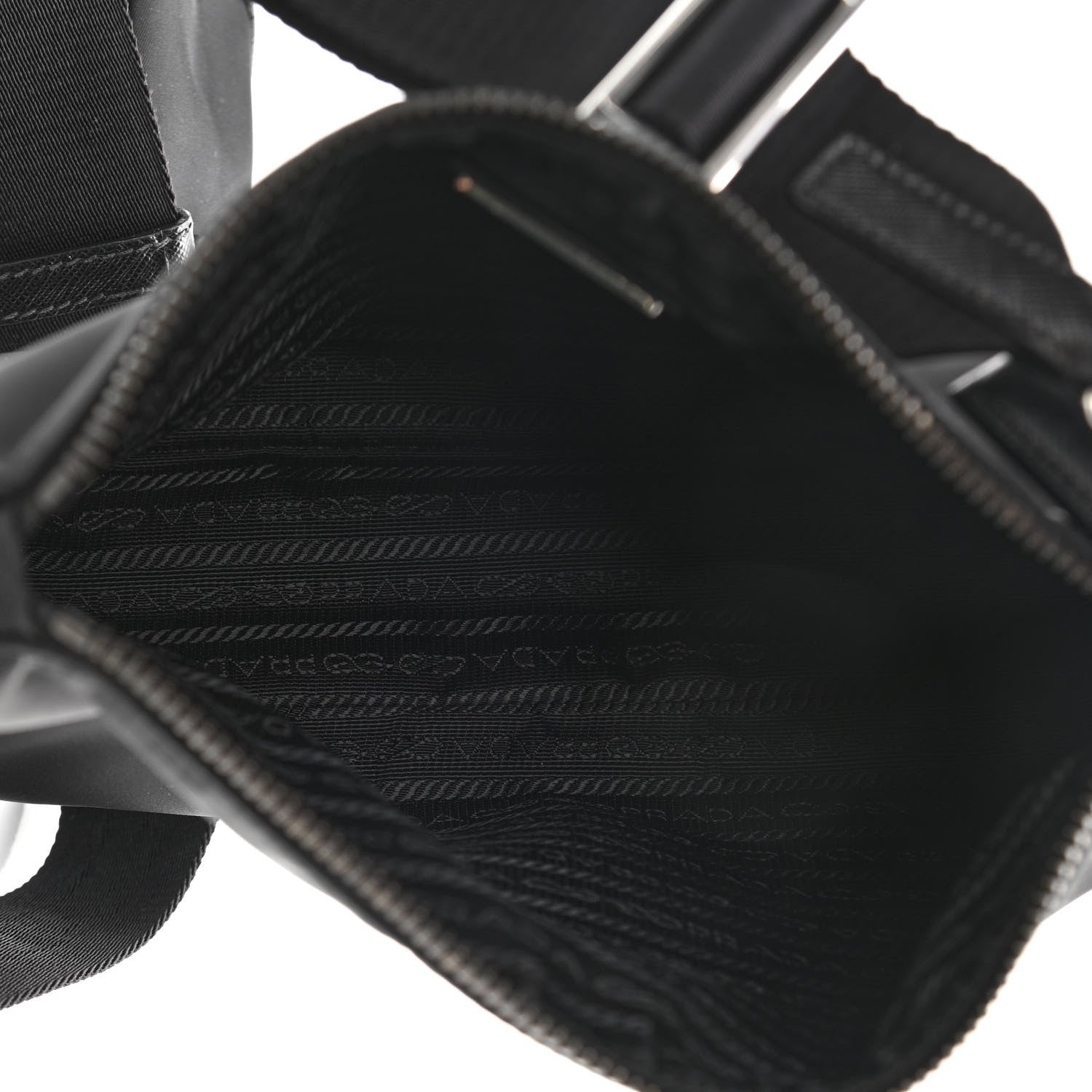 Prada Re-Nylon Saffiano Pocket Zippered Shoulder Bag Black 5 of 13